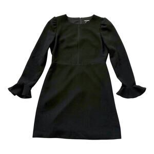 Club Monaco Black Cocktail Dress Sz 8 - Long Sleeve Sheath Kne-Length